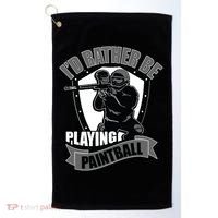 Paint Balling Tee I'd Rather Be Playing Paintball Golf Towel thumb 0