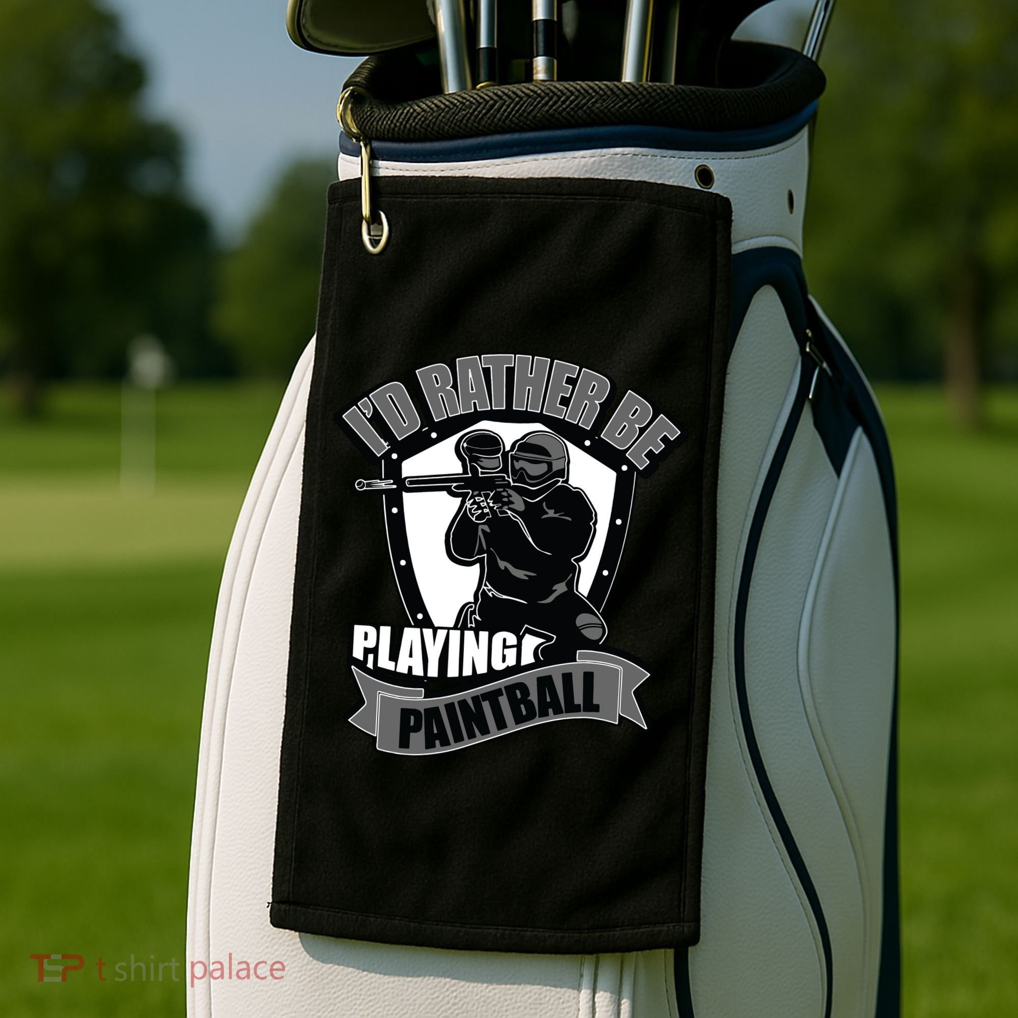 Paint Balling Tee I'd Rather Be Playing Paintball Golf Towel