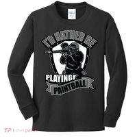 Paint Balling Tee I'd Rather Be Playing Paintball Kids Long Sleeve Shirt thumb 0