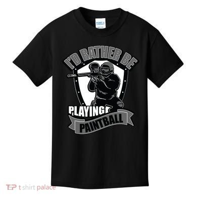 Paint Balling Tee I'd Rather Be Playing Paintball Kids T-Shirt