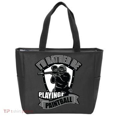 Paint Balling Tee I'd Rather Be Playing Paintball Tote Bag
