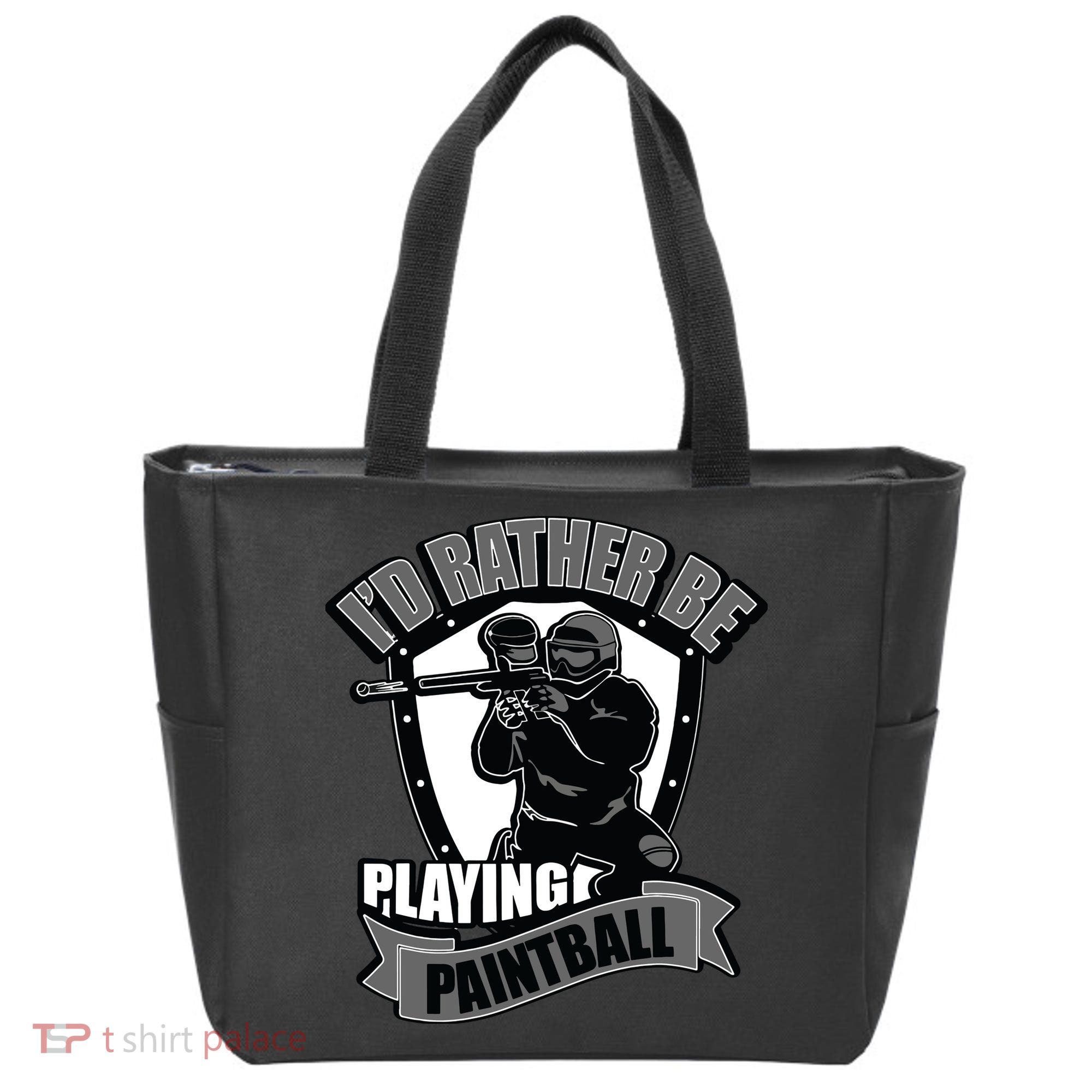 Paint Balling Tee I'd Rather Be Playing Paintball Tote Bag