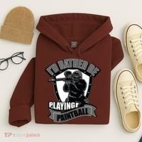Paint Balling Tee I'd Rather Be Playing Paintball Hoodie thumb 4