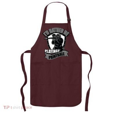 Paint Balling Tee I'd Rather Be Playing Paintball Apron