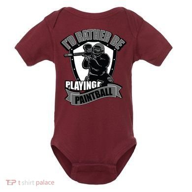 Paint Balling Tee I'd Rather Be Playing Paintball Baby Bodysuit