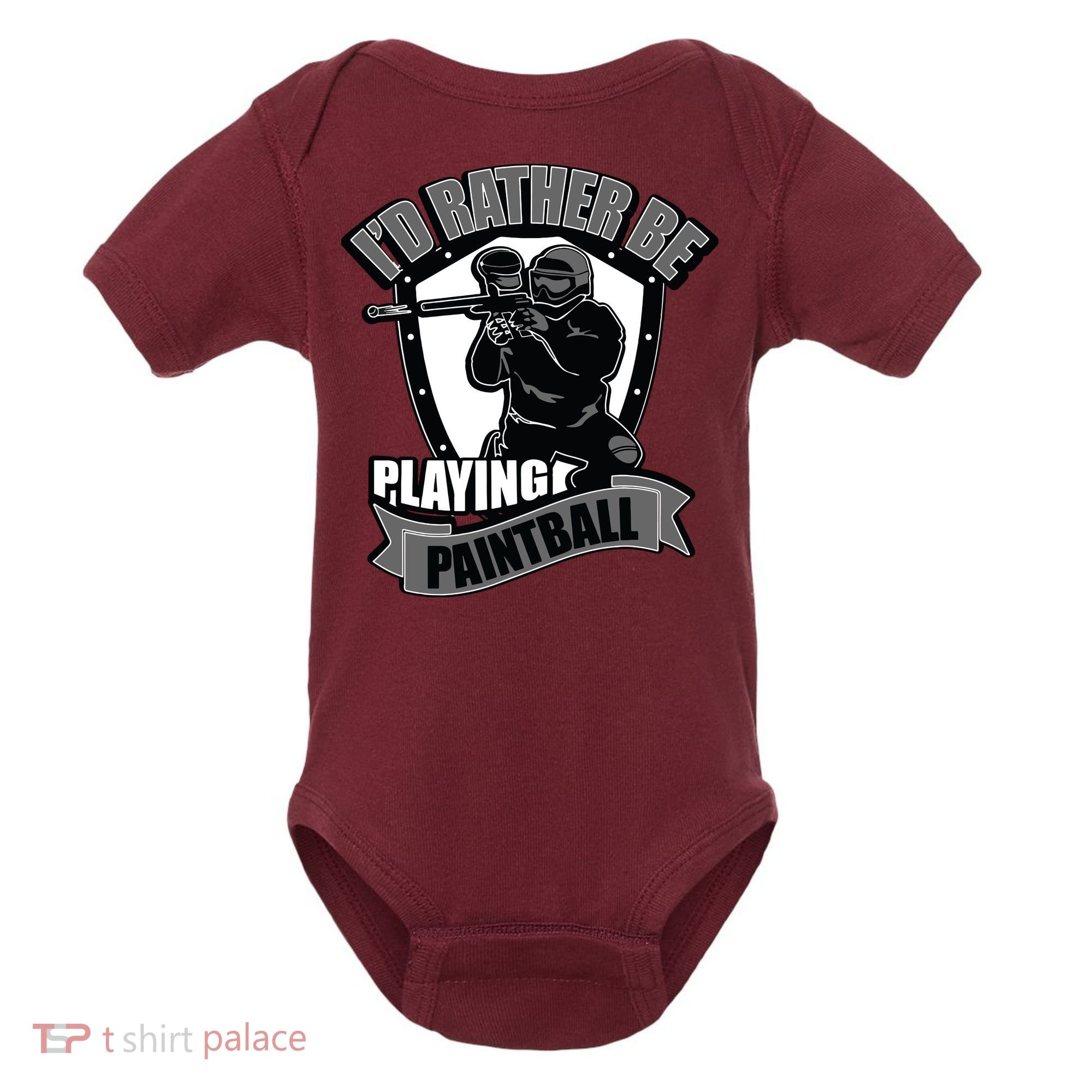 Paint Balling Tee I'd Rather Be Playing Paintball Baby Bodysuit