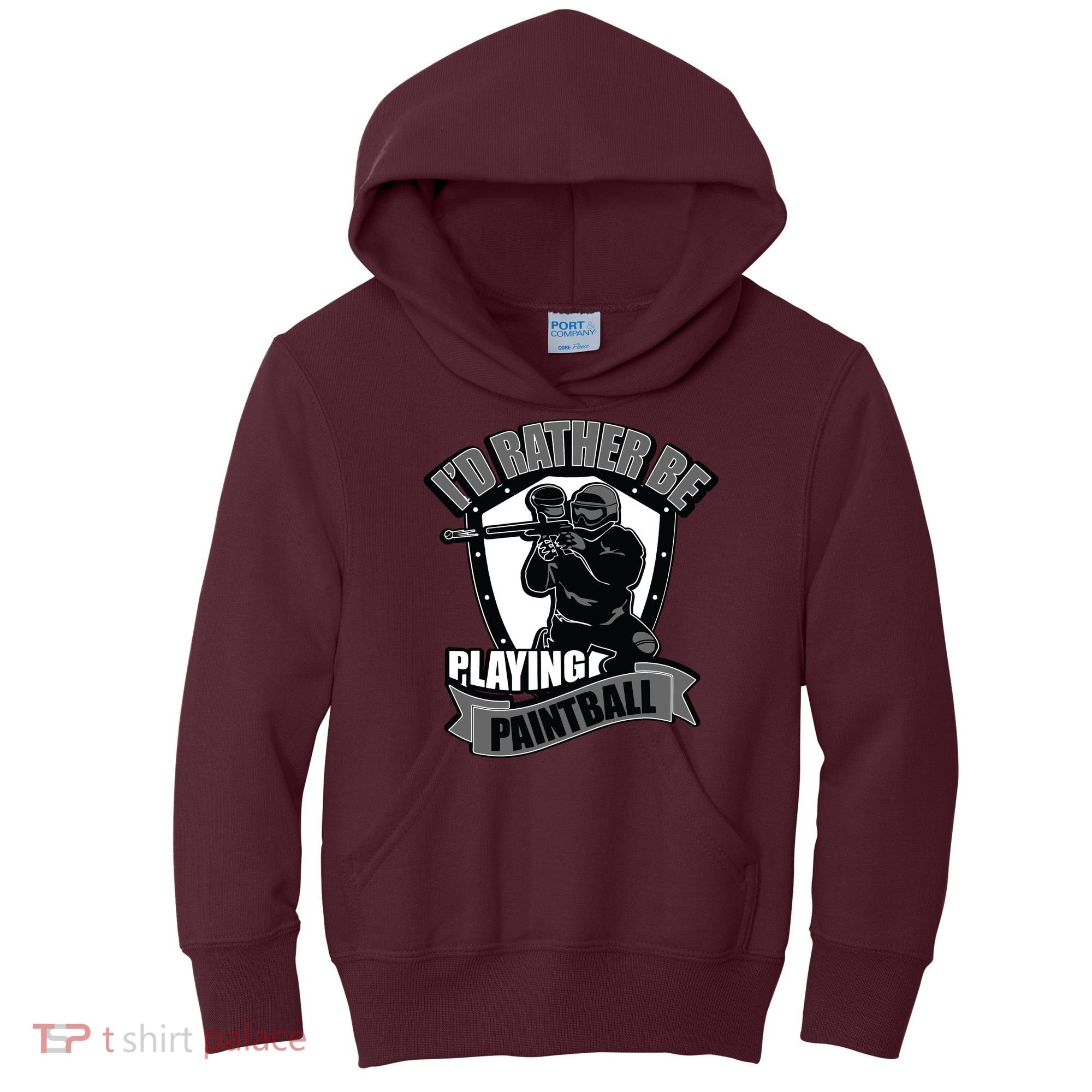 Paint Balling Tee I'd Rather Be Playing Paintball Kids Hoodie