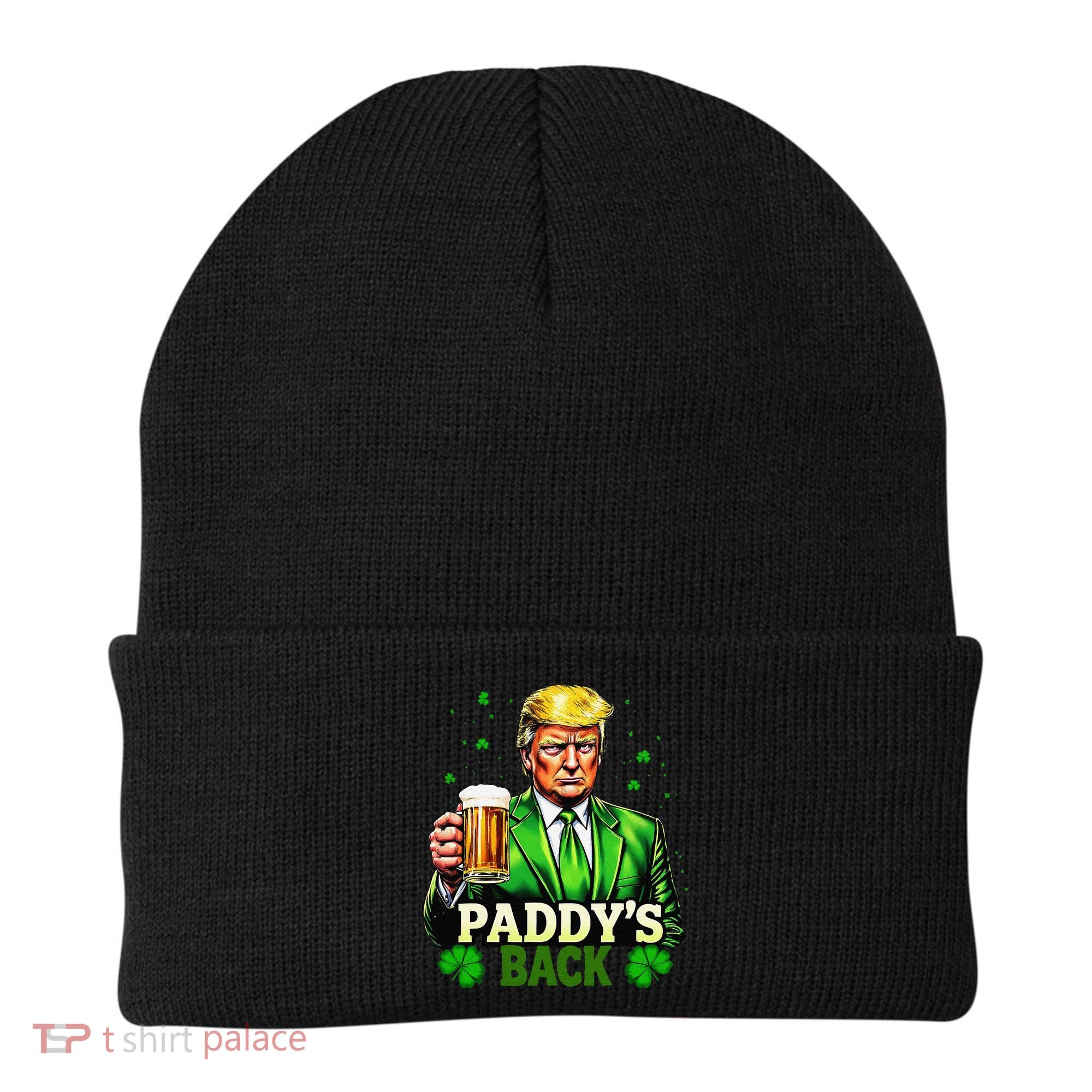 PaddyS Back Trump Beer Shamrock St PatrickS Day Trump Beanie