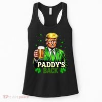 PaddyS Back Trump Beer Shamrock St PatrickS Day Trump Women's Tank Top thumb 0