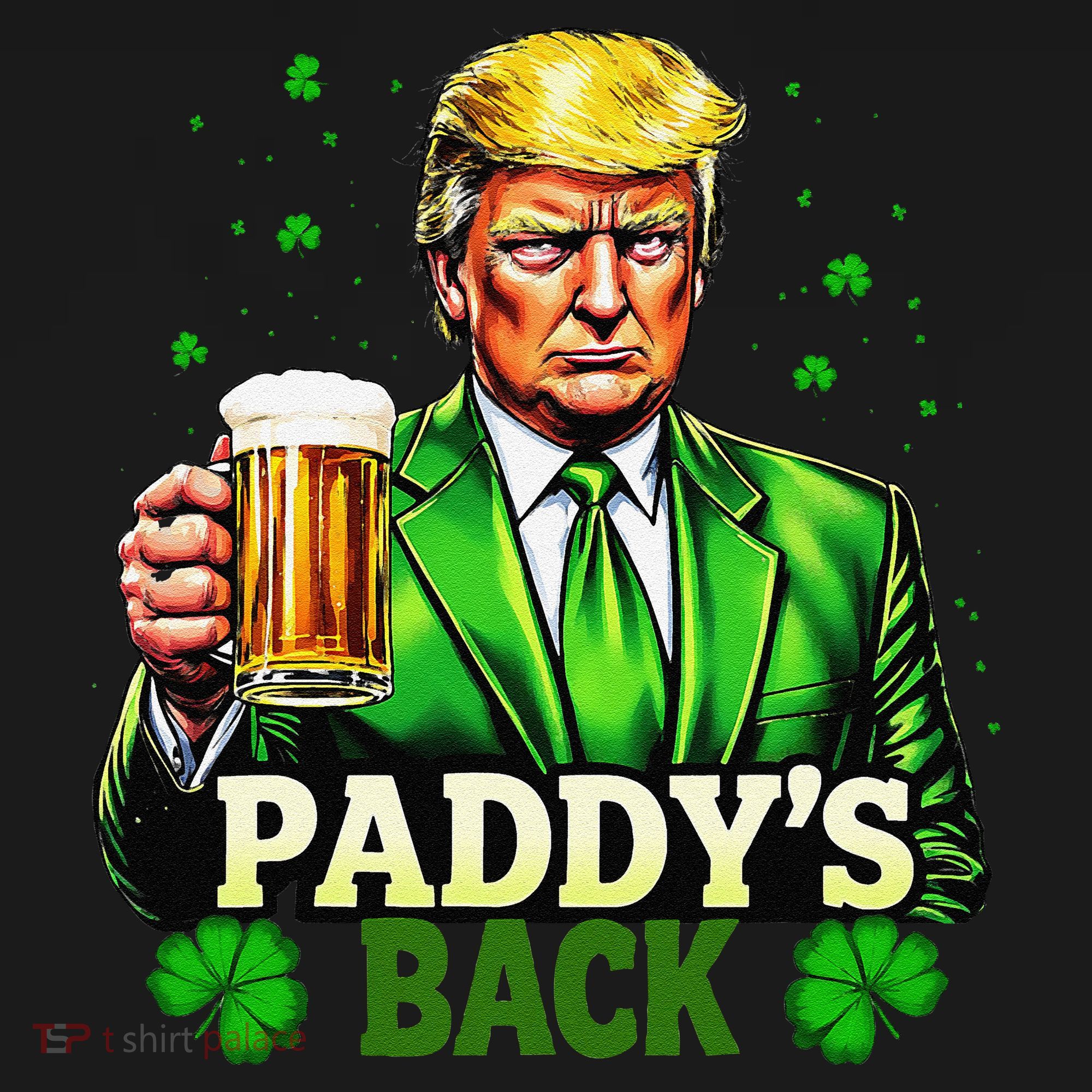 PaddyS Back Trump Beer Shamrock St PatrickS Day Trump Baby Bodysuit