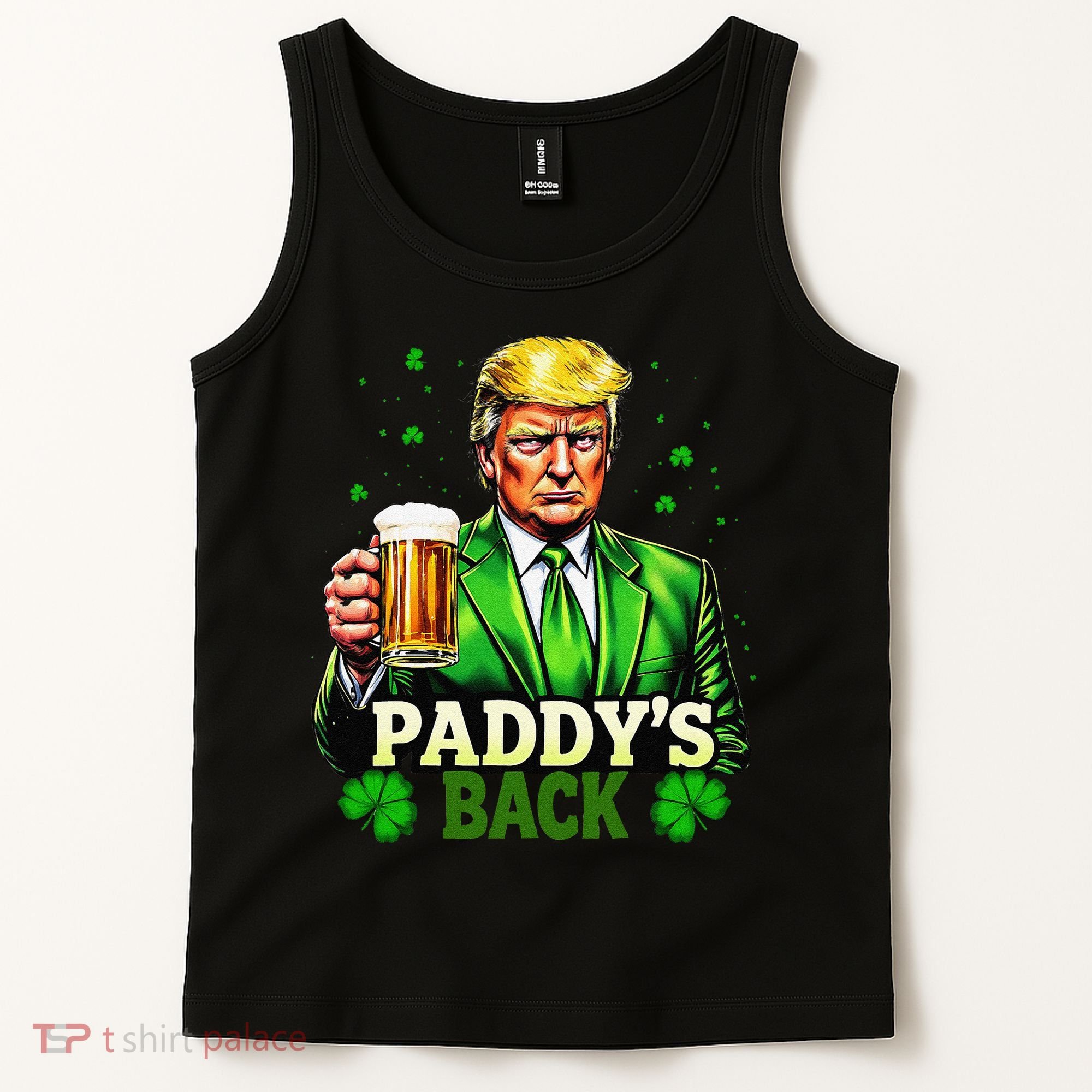 PaddyS Back Trump Beer Shamrock St PatrickS Day Trump Tank Top