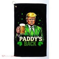 PaddyS Back Trump Beer Shamrock St PatrickS Day Trump Golf Towel thumb 0