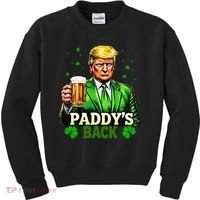 PaddyS Back Trump Beer Shamrock St PatrickS Day Trump Kids Sweatshirt thumb 0