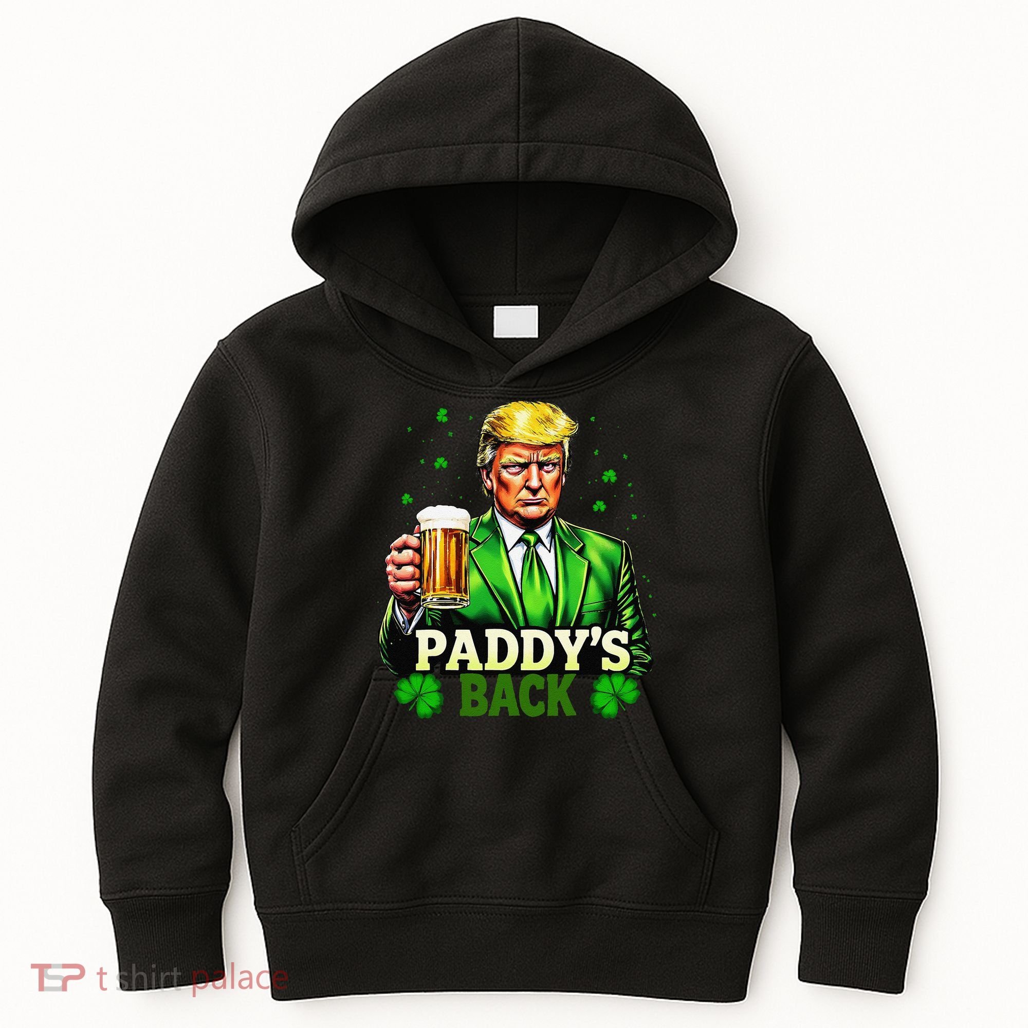 PaddyS Back Trump Beer Shamrock St PatrickS Day Trump Kids Hoodie