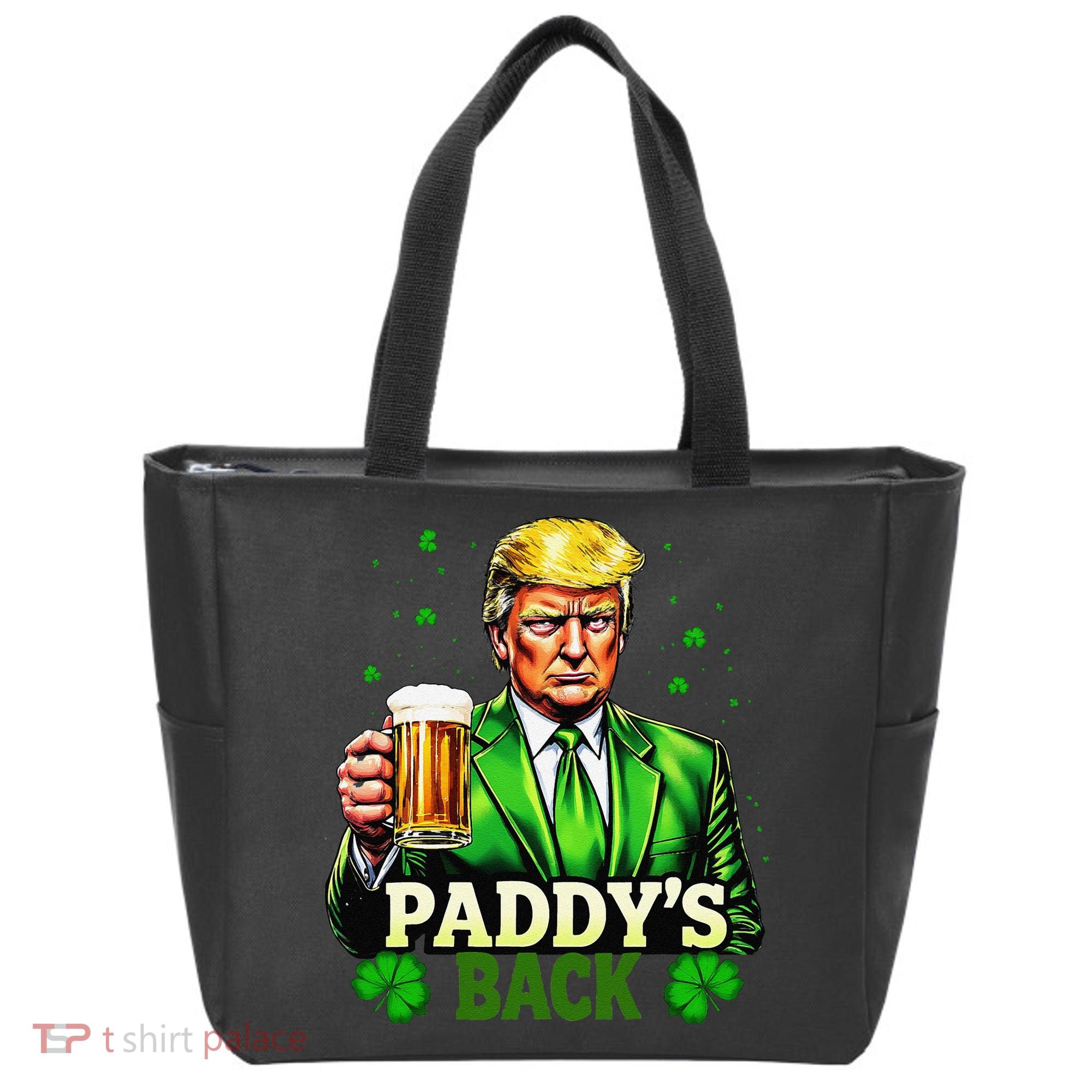 PaddyS Back Trump Beer Shamrock St PatrickS Day Trump Tote Bag