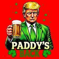PaddyS Back Trump Beer Shamrock St PatrickS Day Trump Santa Hat thumb 1