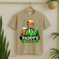 PaddyS Back Trump Beer Shamrock St PatrickS Day Trump T-Shirt thumb 2