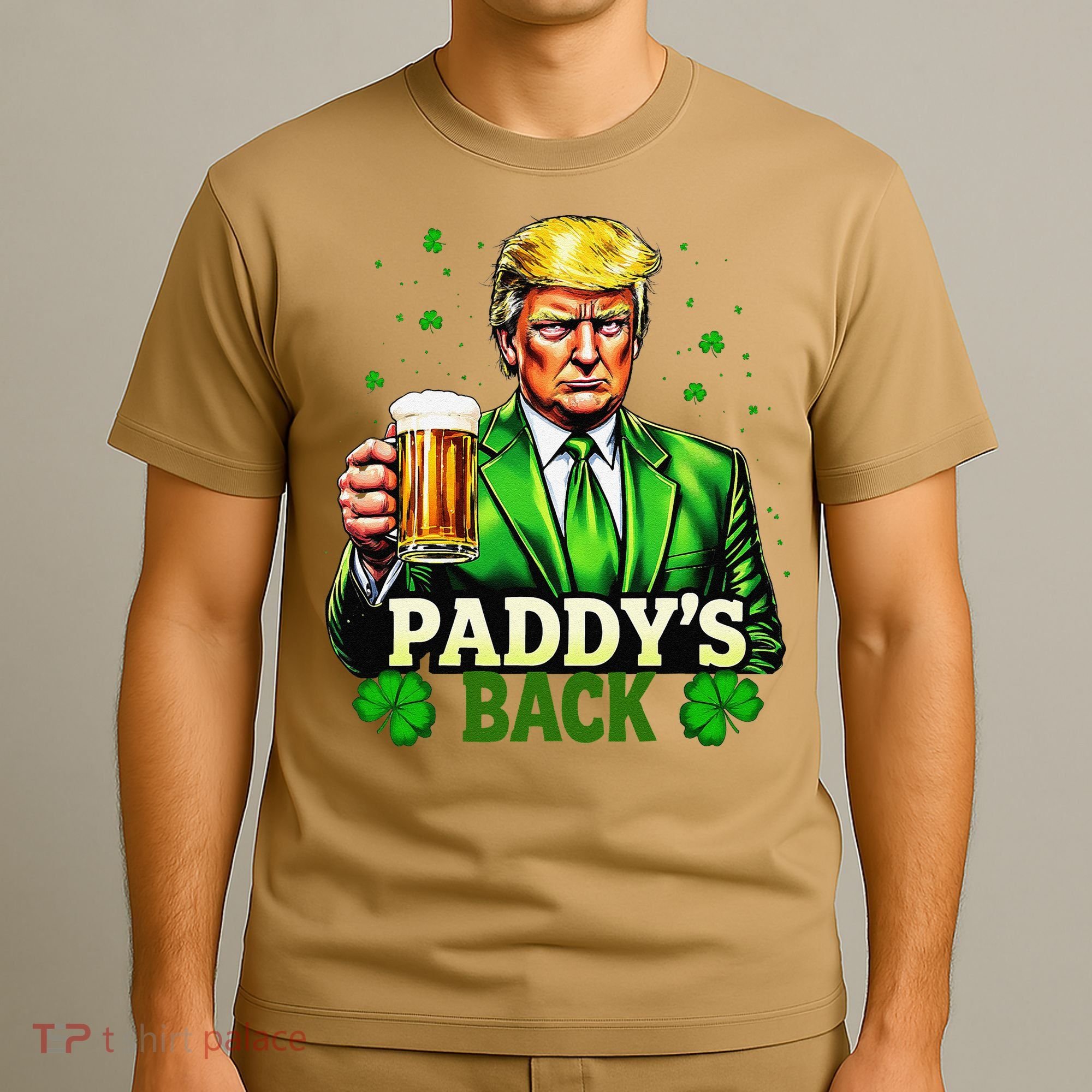 PaddyS Back Trump Beer Shamrock St PatrickS Day Trump T-Shirt