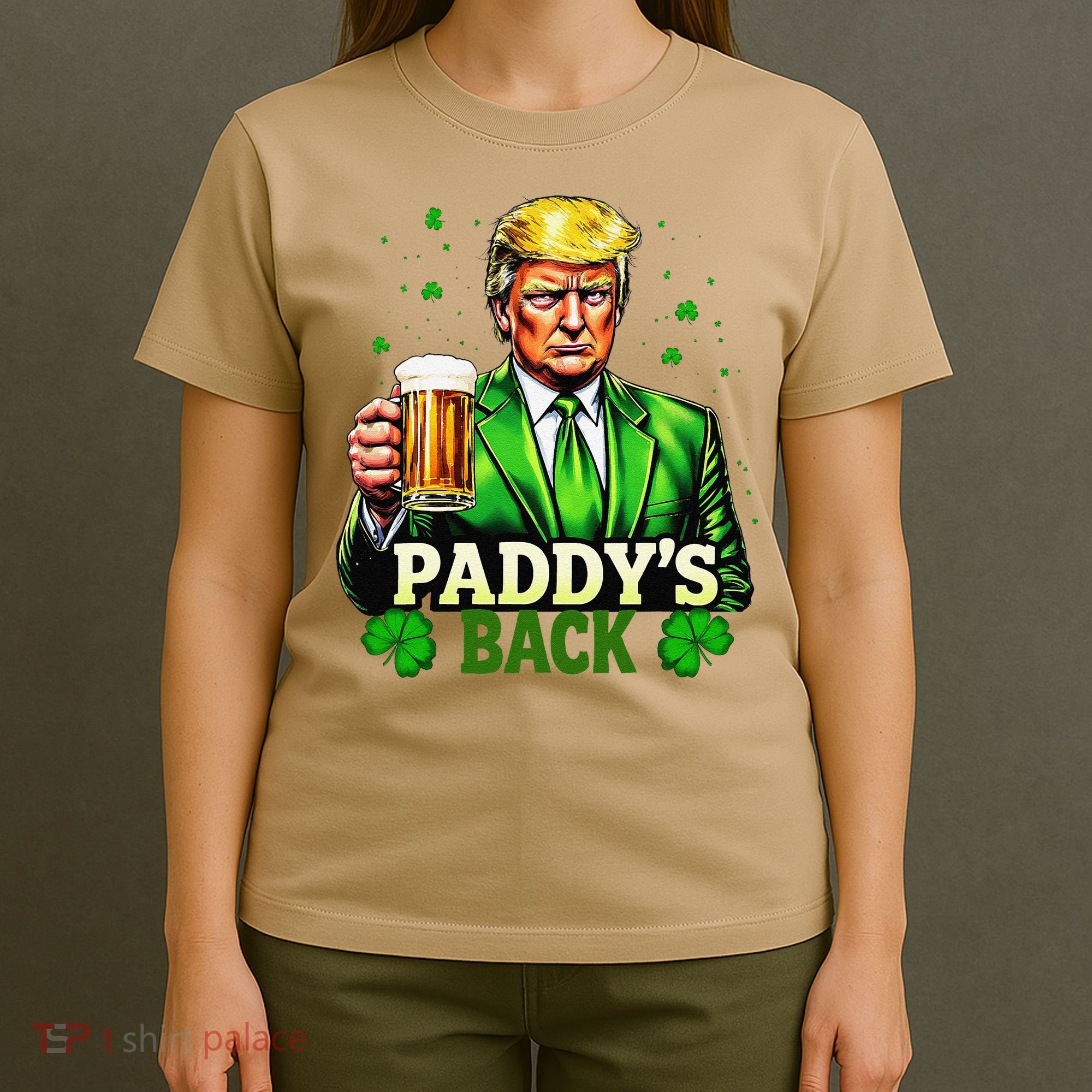 PaddyS Back Trump Beer Shamrock St PatrickS Day Trump T-Shirt