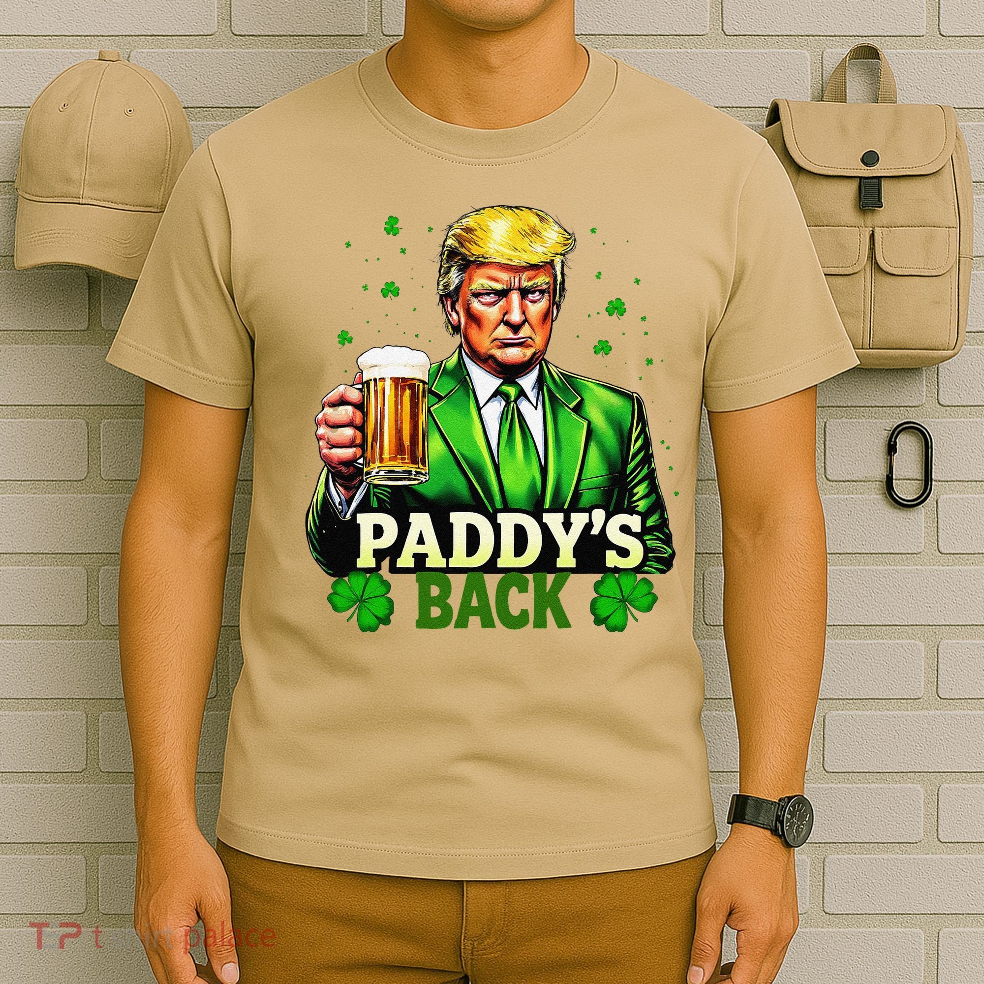 PaddyS Back Trump Beer Shamrock St PatrickS Day Trump T-Shirt