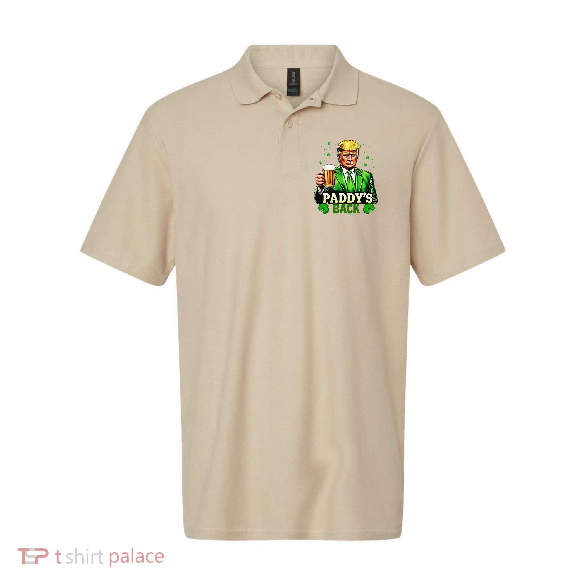 PaddyS Back Trump Beer Shamrock St PatrickS Day Trump Polo