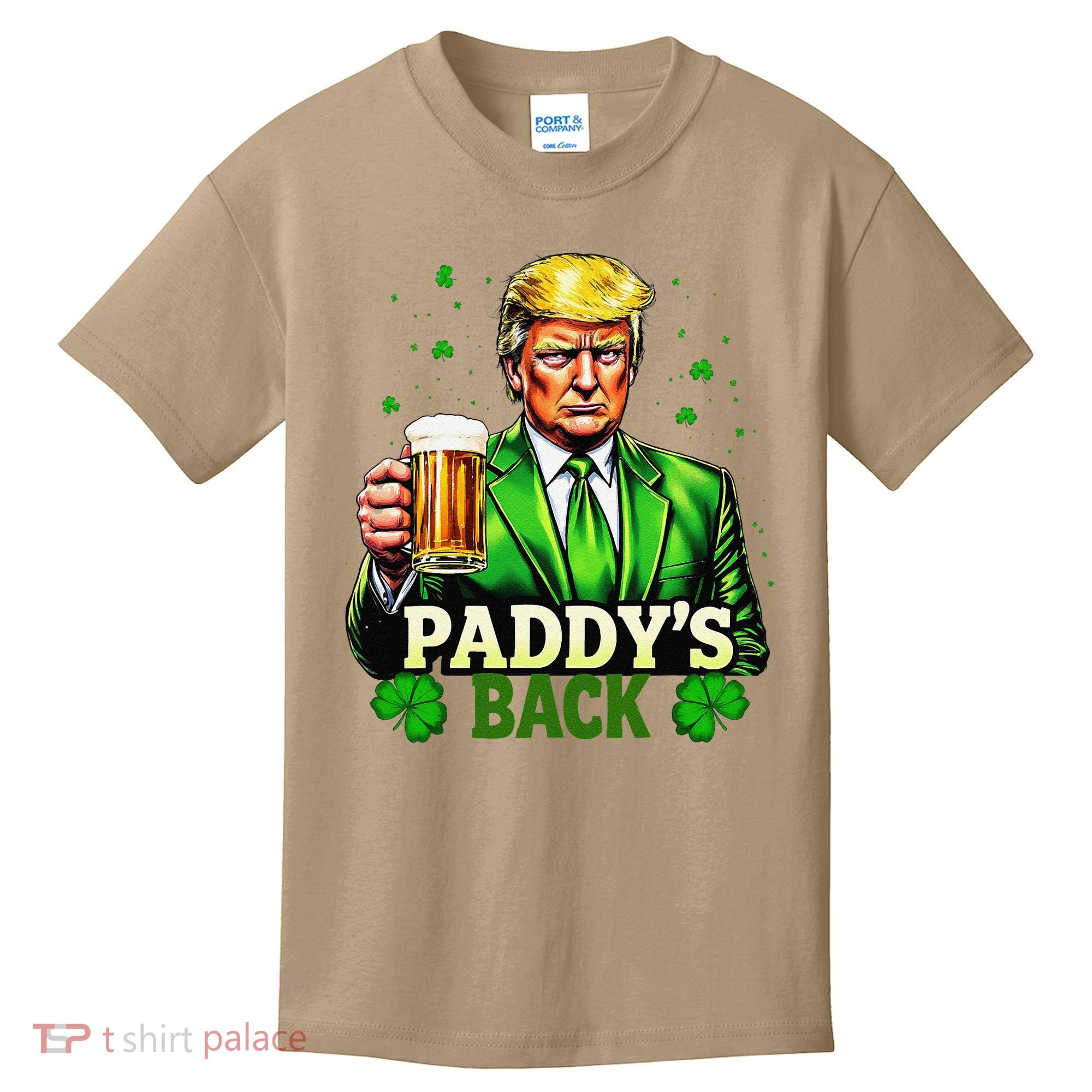 PaddyS Back Trump Beer Shamrock St PatrickS Day Trump Kids T-Shirt