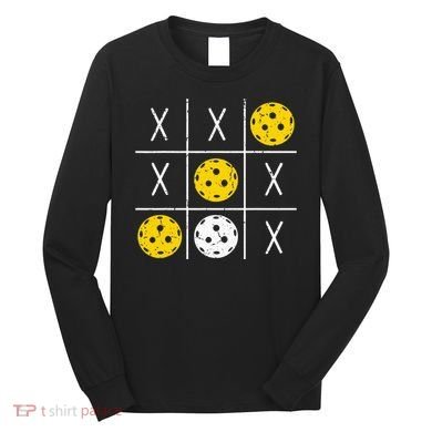 Pickleball Ball Tic-Tac-Toe Game XO-XO Funny Long Sleeve Shirt