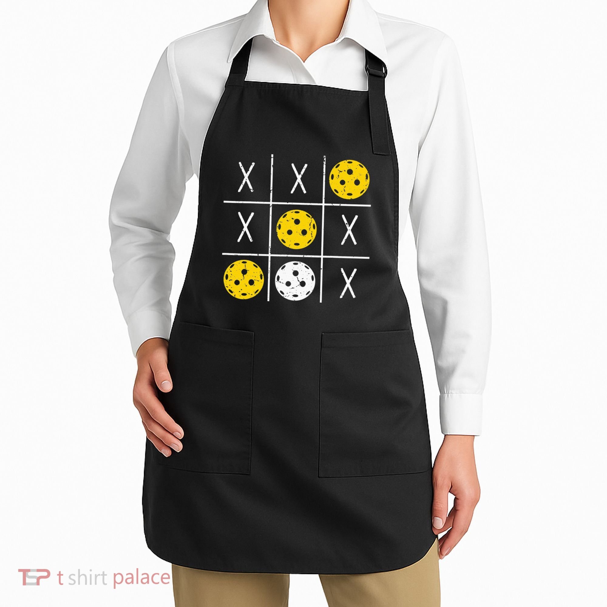 Pickleball Ball Tic-Tac-Toe Game XO-XO Funny Apron