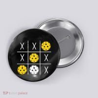 Pickleball Ball Tic-Tac-Toe Game XO-XO Funny Button thumb 0