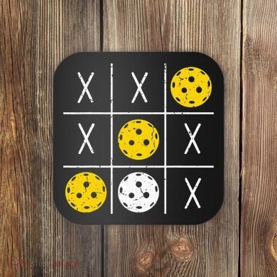 Pickleball Ball Tic-Tac-Toe Game XO-XO Funny Coaster