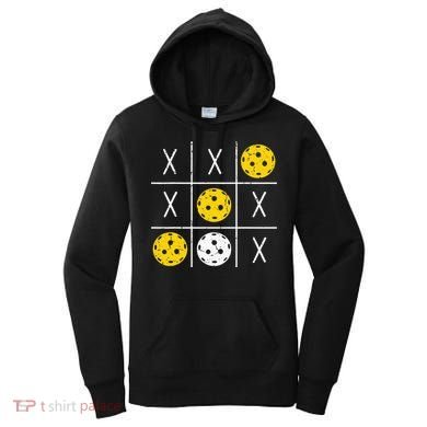 Pickleball Ball Tic-Tac-Toe Game XO-XO Funny Women's Hoodie