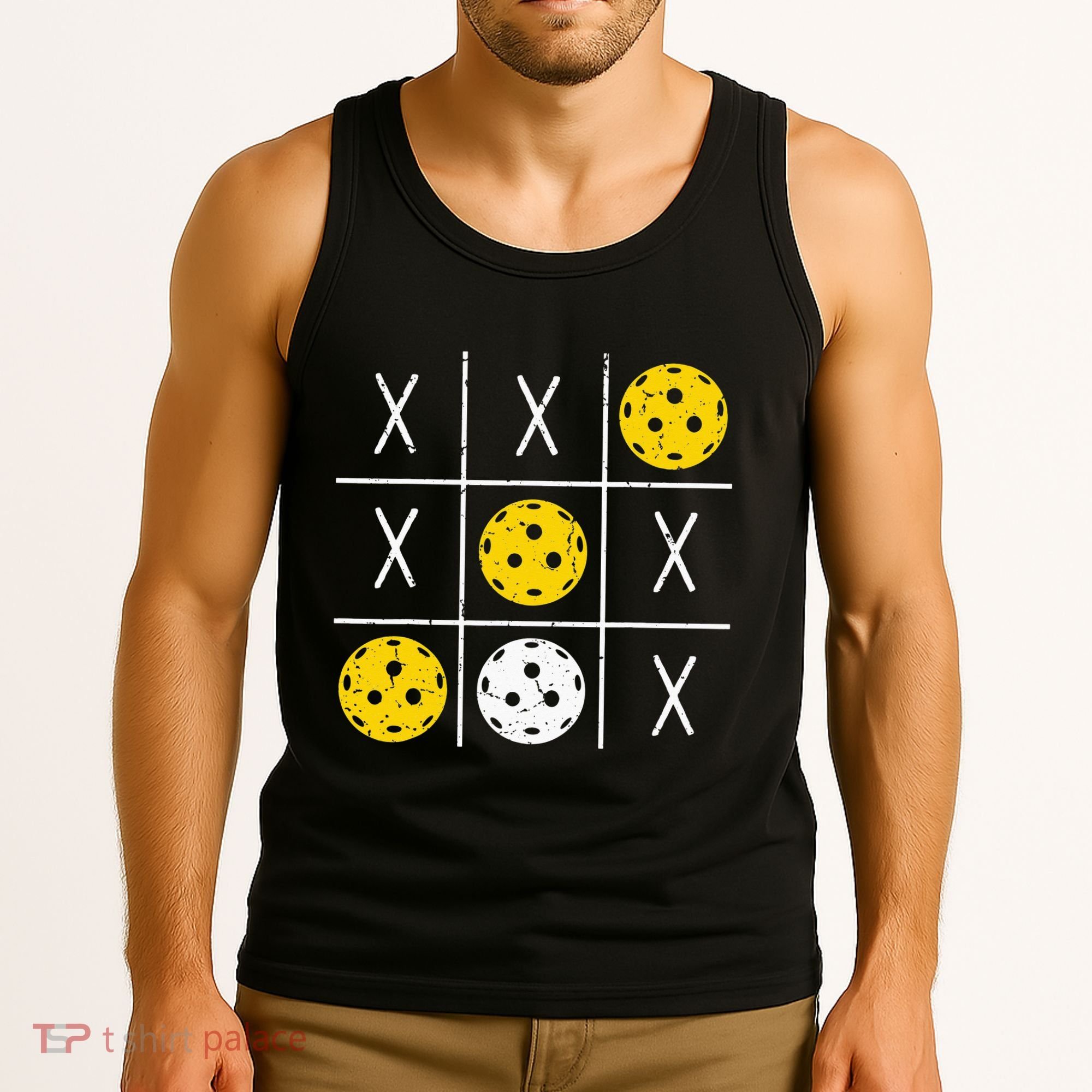 Pickleball Ball Tic-Tac-Toe Game XO-XO Funny Tank Top