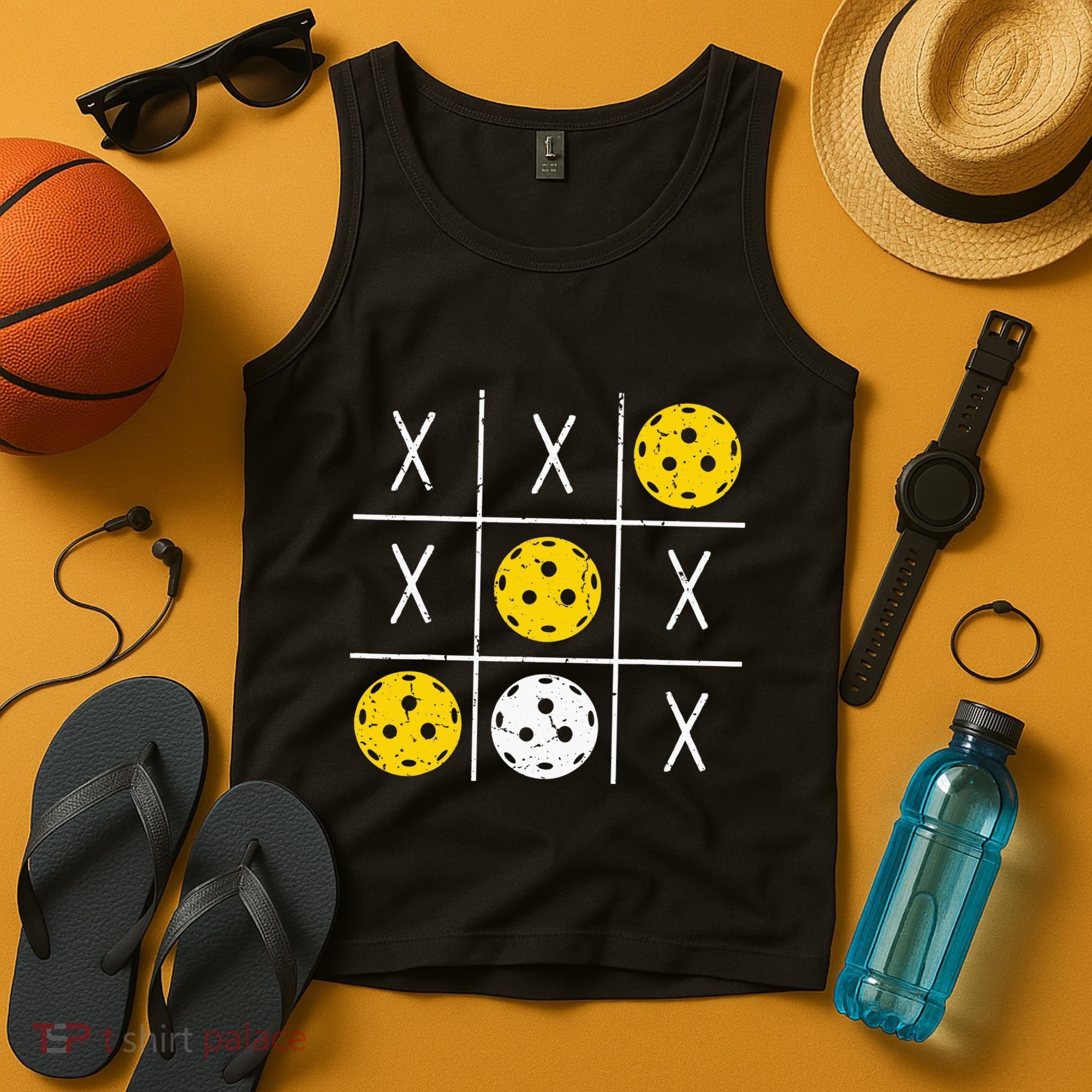 Pickleball Ball Tic-Tac-Toe Game XO-XO Funny Tank Top