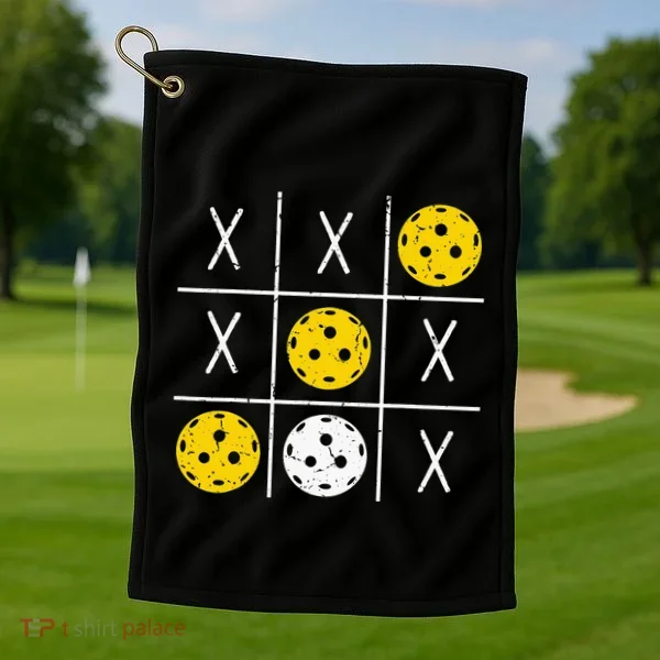 Pickleball Ball Tic-Tac-Toe Game XO-XO Funny Golf Towel