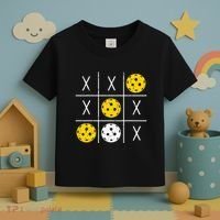 Pickleball Ball Tic-Tac-Toe Game XO-XO Funny Toddler T-Shirt thumb 3