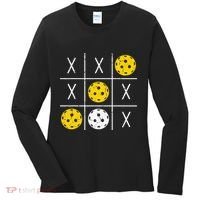 Pickleball Ball Tic-Tac-Toe Game XO-XO Funny Women's Long Sleeve Shirt thumb 0