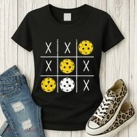 Pickleball Ball Tic-Tac-Toe Game XO-XO Funny Women's T-Shirt thumb 3