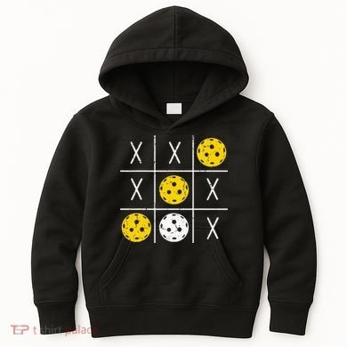 Pickleball Ball Tic-Tac-Toe Game XO-XO Funny Kids Hoodie