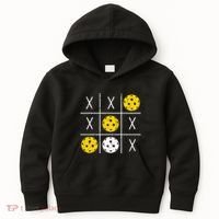 Pickleball Ball Tic-Tac-Toe Game XO-XO Funny Kids Hoodie thumb 0
