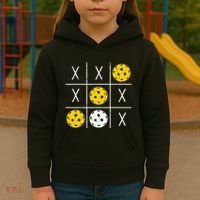 Pickleball Ball Tic-Tac-Toe Game XO-XO Funny Kids Hoodie thumb 3
