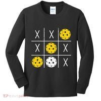 Pickleball Ball Tic-Tac-Toe Game XO-XO Funny Kids Long Sleeve Shirt thumb 0