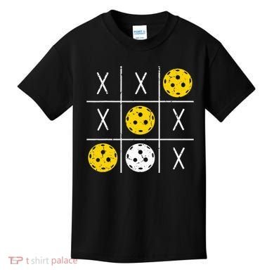 Pickleball Ball Tic-Tac-Toe Game XO-XO Funny Kids T-Shirt