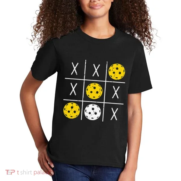 Pickleball Ball Tic-Tac-Toe Game XO-XO Funny Kids T-Shirt