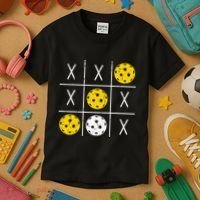 Pickleball Ball Tic-Tac-Toe Game XO-XO Funny Kids T-Shirt thumb 3