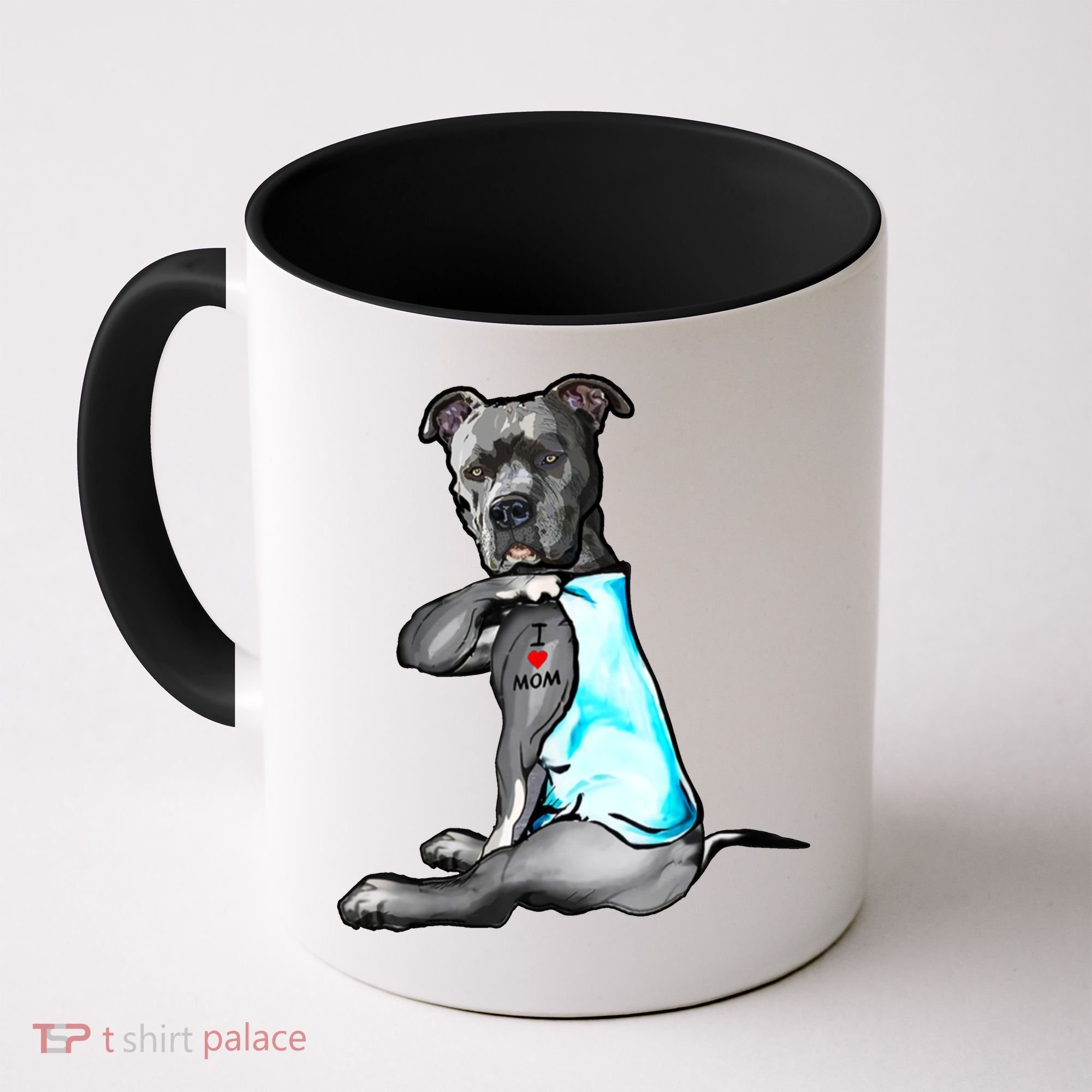 Pit Bull Tattoo I Love Mom Coffee Mug