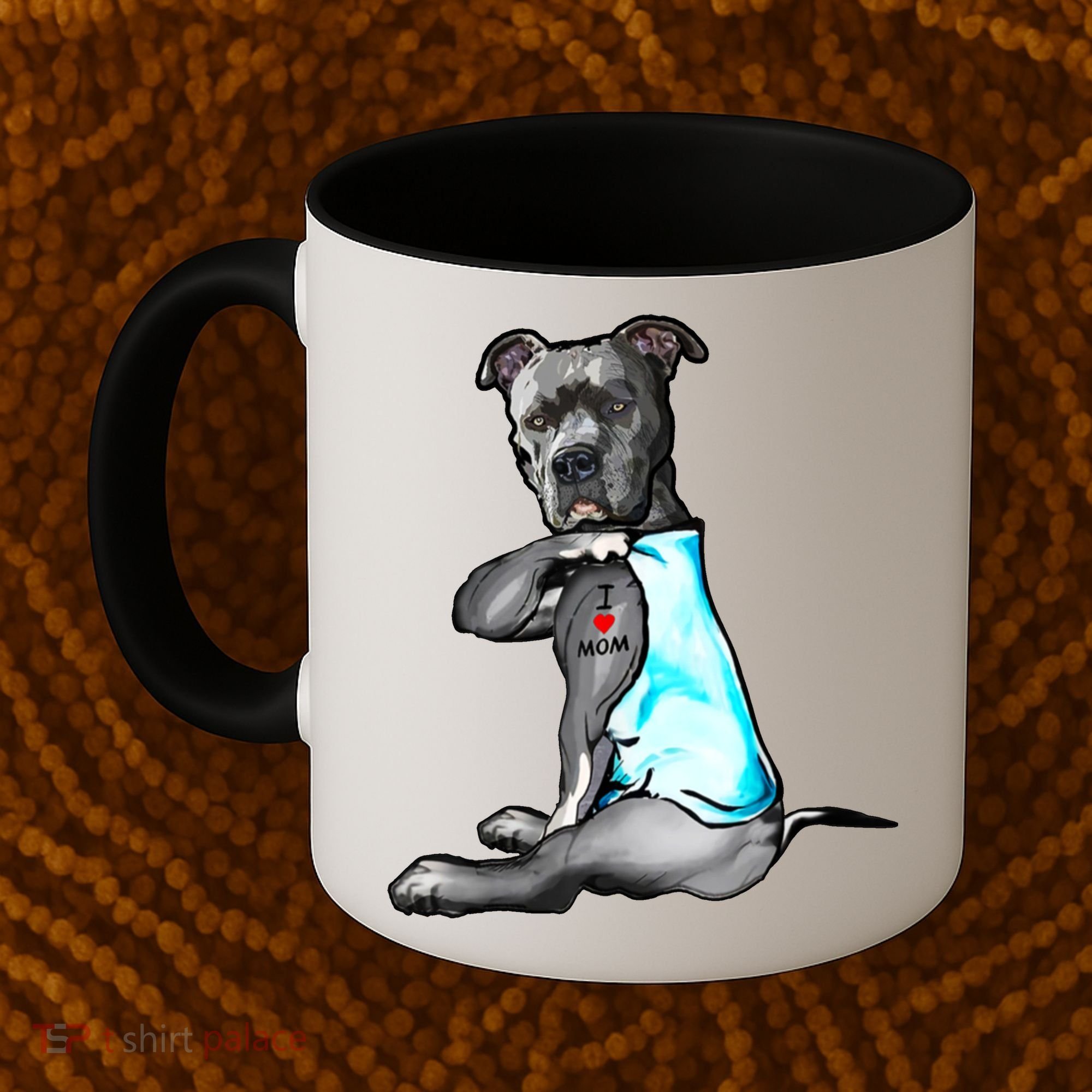 Pit Bull Tattoo I Love Mom Coffee Mug