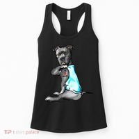 Pit Bull Tattoo I Love Mom Women's Tank Top thumb 0