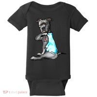 Pit Bull Tattoo I Love Mom Baby Bodysuit thumb 0