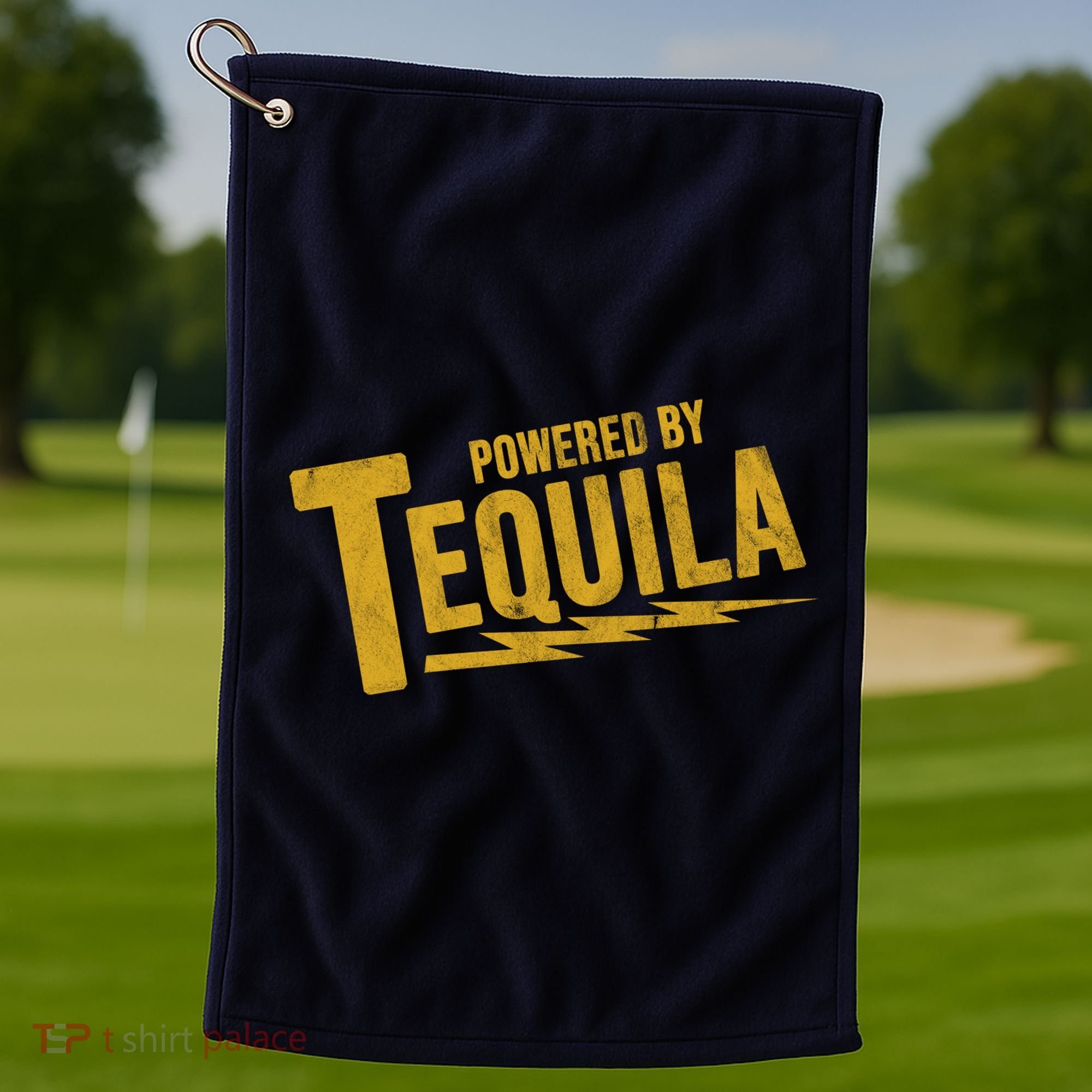 Powered By Tequila Golf Towel