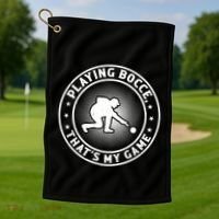 Playing Bocce ThatS My Game Bocce Ball Player Meaningful Gift Golf Towel thumb 1